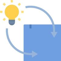 A light bulb is on top of a blue box vector