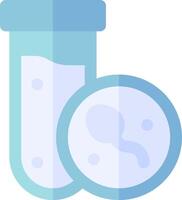 A glass container with a spoon and a test tube vector