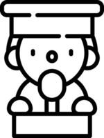 A cartoon boy in a graduation cap and gown vector