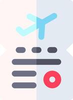 A plane flying over a document with a red dot vector