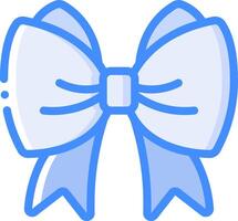 A blue bow with a white background vector