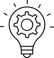 Light bulb with gears icon vector