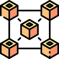 A cube with four cubes in it vector