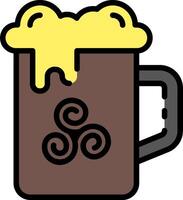 A mug of beer with a celtic symbol on it vector