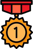 A medal with the number one on it vector