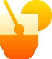 Orange drink icon with a straw and a slice of lemon vector