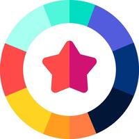 The color wheel with a star in the center vector