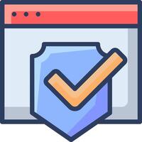 A shield with a tick mark on it vector