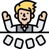 A cartoon man with a card table and cards vector