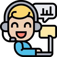 Call center operator icon vector