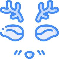 A blue reindeer face with horns and antlers vector