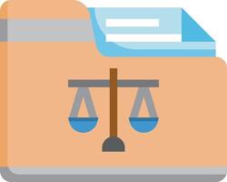 A folder with scales of justice and a paper document vector