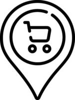 A map pin with a shopping cart icon vector
