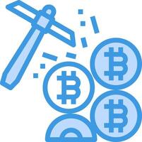 Bitcoin mining with a hammer vector