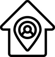 A house with a location pin icon vector