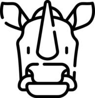 A rhino head with horns and a long nose vector