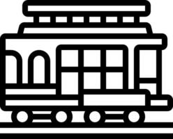A black and white image of a train vector