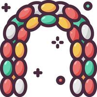 A colorful arch made of jelly beans vector