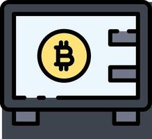 Bitcoin safe icon vector