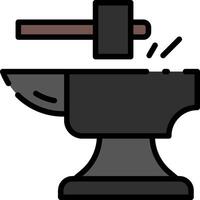 Anvil icon with hammer and anvil vector
