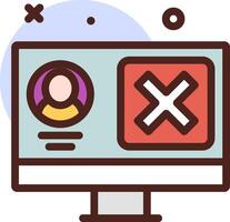 A computer screen with a check mark and a person on it vector