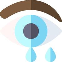 An eye with tears and a tear drop vector