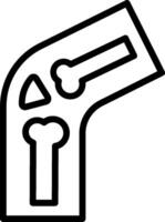 A black and white drawing of a bone vector