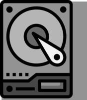 A black and white image of a hard drive vector