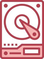 A red and white disk icon vector