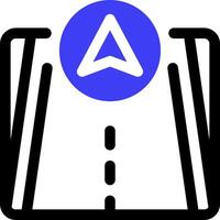A road with a blue arrow pointing to it vector