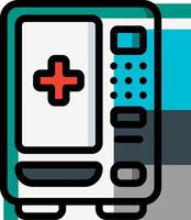 A medical device icon with a cross on it vector