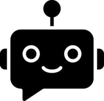 A black and white robot with a speech bubble vector