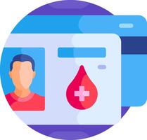 A person is holding a blood drop and a credit card vector