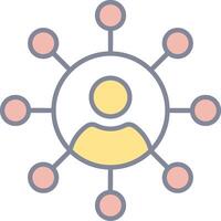 A circle with people connected to each other vector