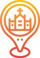 A church with a cross on top of it vector