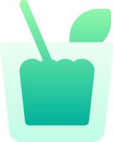 A green drink with a straw and a leaf vector