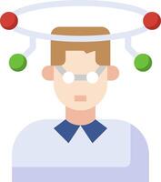 A man with a headband and a red and green orb vector