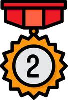 A medal with the number two on it vector