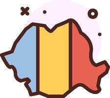 A map of romania with the flag of the country vector