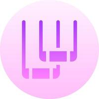 A purple and pink icon with two forks vector
