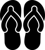A pair of black flip flops on a white background vector