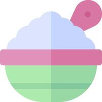 A bowl of ice cream with a spoon in it vector