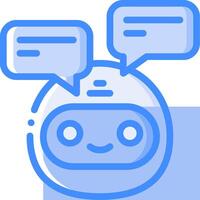 A robot with speech bubbles on it vector