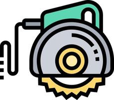 A circular saw with a blade on it vector