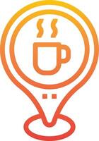 A coffee cup icon with a red and orange background vector