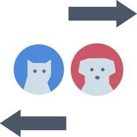 Two different images of a cat and dog vector