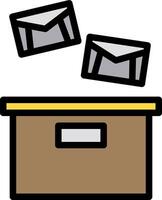 A box with envelopes flying out of it vector