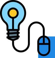 A light bulb and a mouse connected to a wire vector