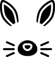 A black and white bunny face with ears vector