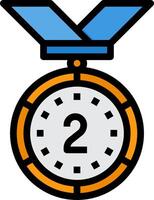 A medal with the number two on it vector